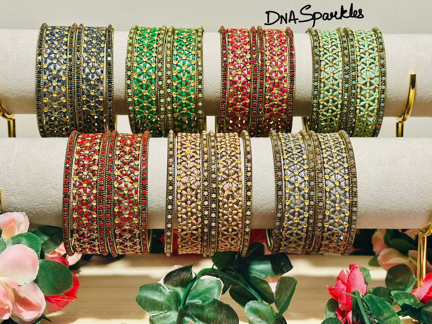 Star Stone Indian Metal Bangle/Bracelet Set