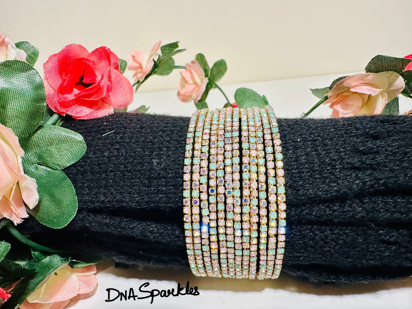 Beautiful Stone Bangle/Bracelet Set