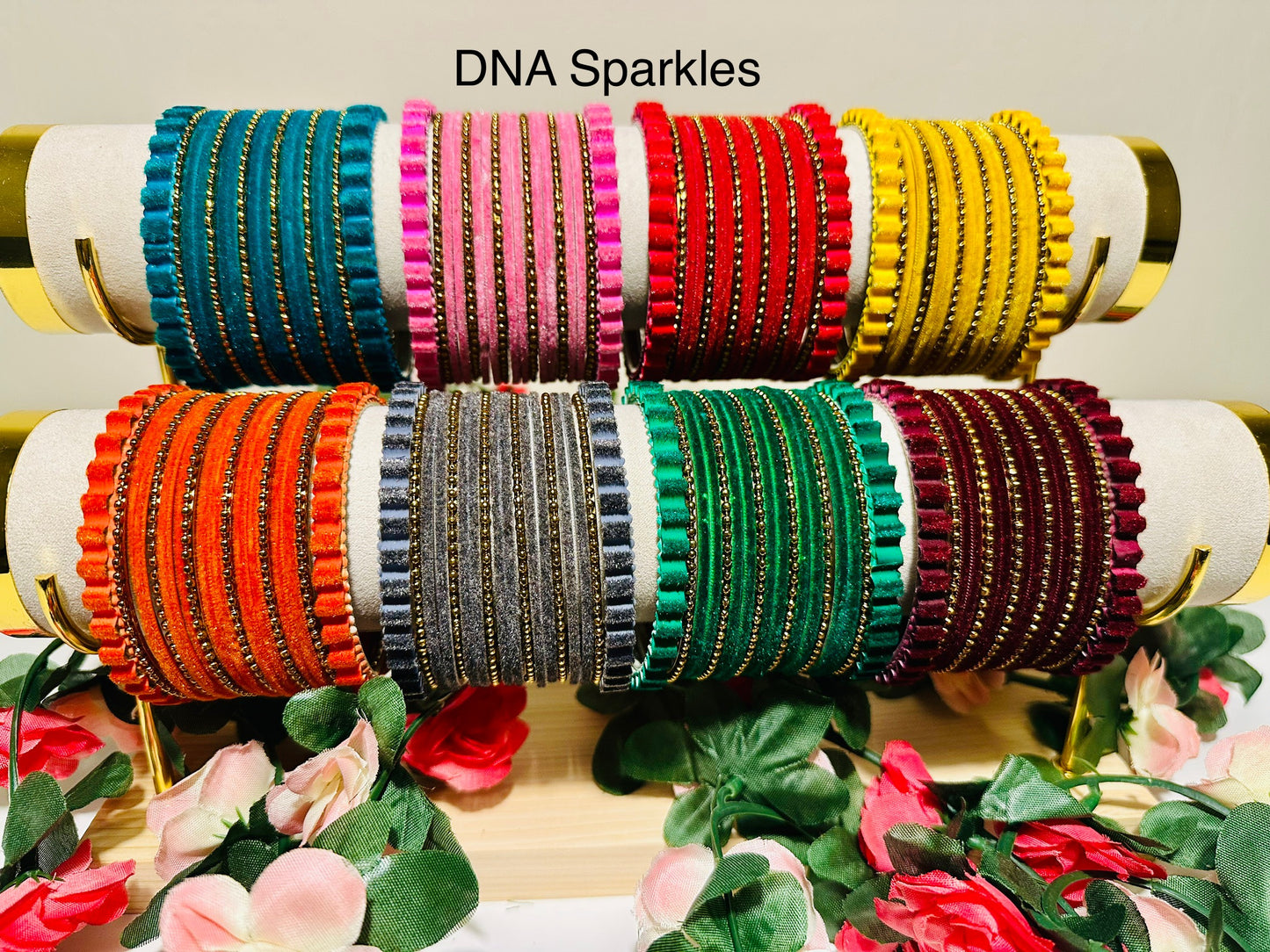 Velvet Metal Bangle/ Bracelet Set