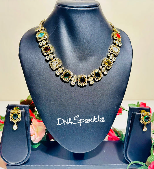 Mosaic Stone Multicolour Necklace