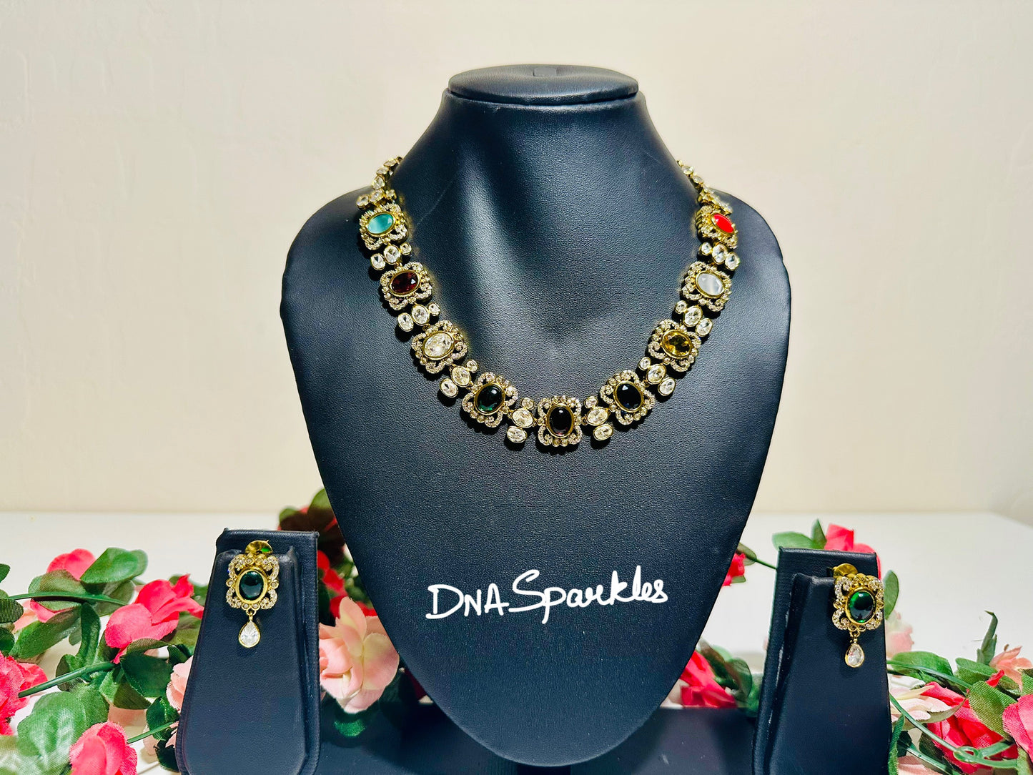 Mosaic Stone Multicolour Necklace
