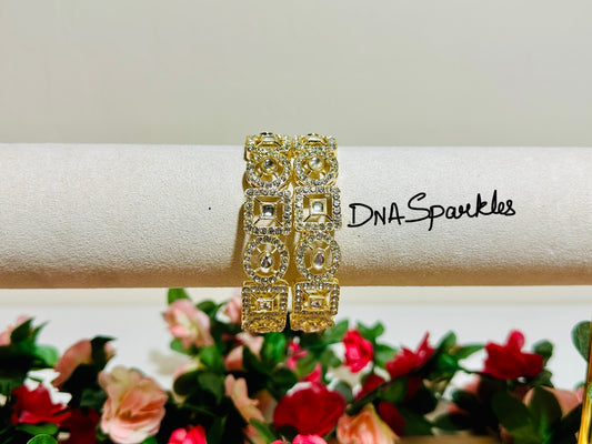 Kundan Stone Indian Metal Bangle/Bracelet Set