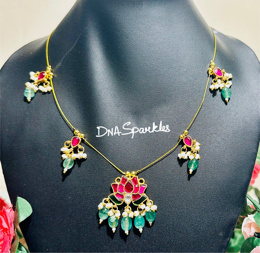 Invisible Chain Jadau Kundan Neckace