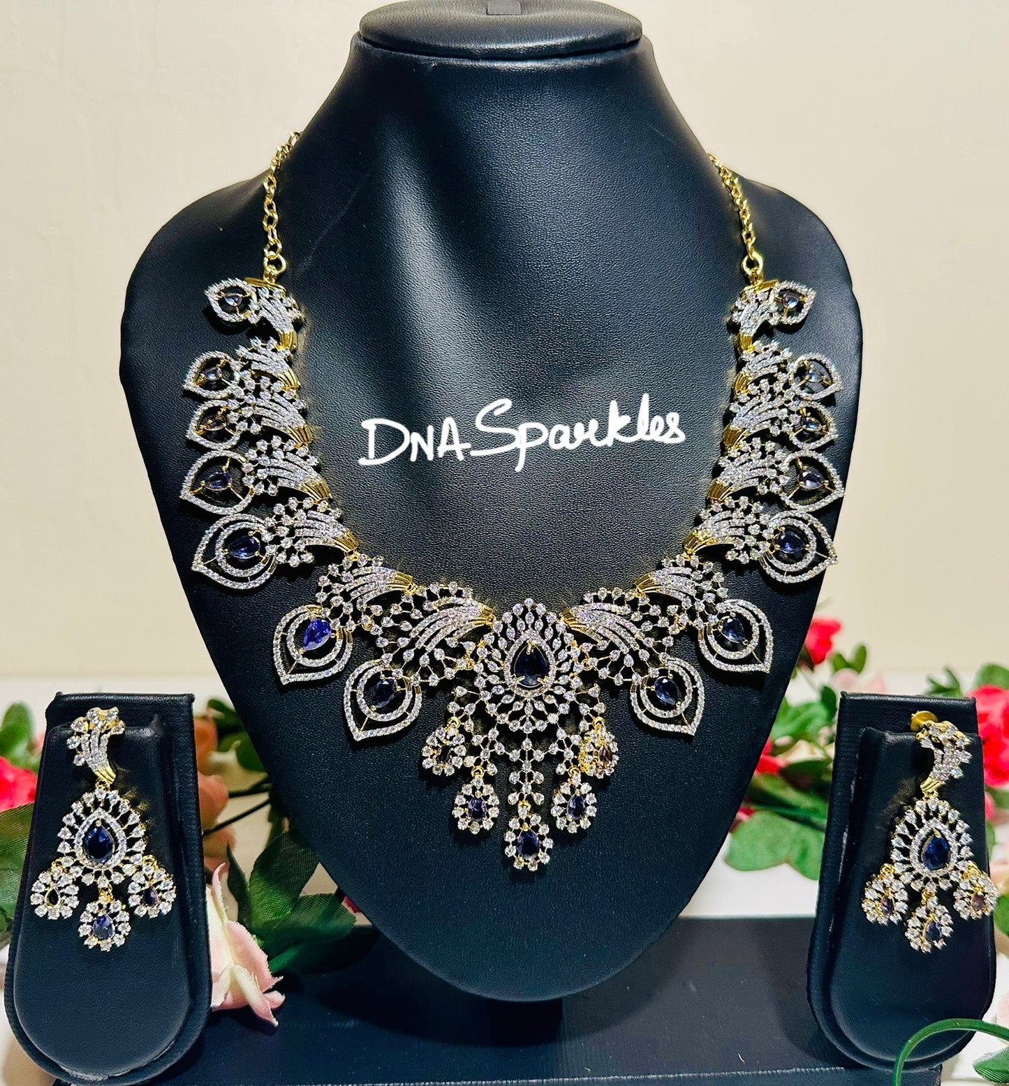 Purple White Stone Necklace