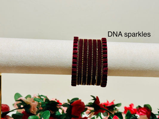 Velvet Metal Bangle/ Bracelet Set