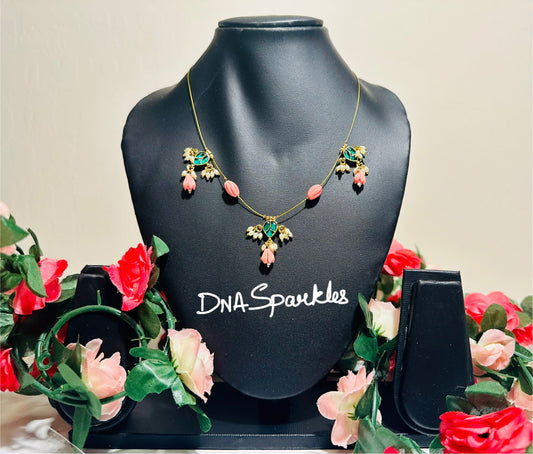 Invisible Tulip Chain Jadau Kundan Necklace